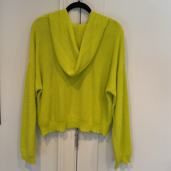 525 America Ribbed Drawstring Long Sleeve Shaker Hoodie, Citron, Size M - Picture 3 of 8